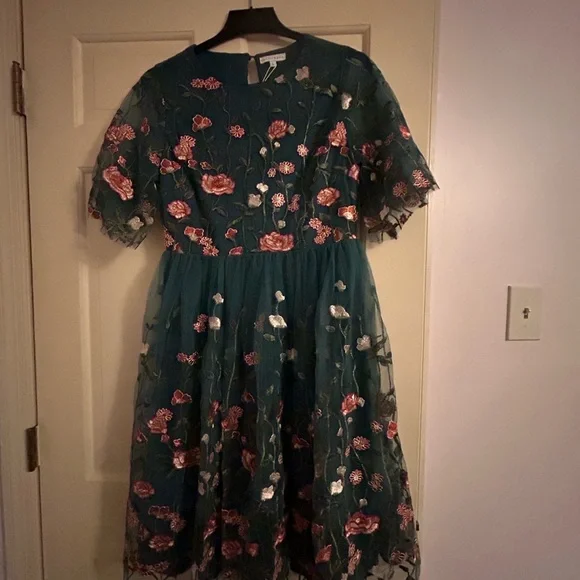 Baltic Born Green Floral Midi Dress - Picture 2 of 3